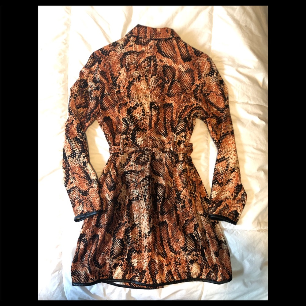 Python Snake Print Trench Coat - image 3
